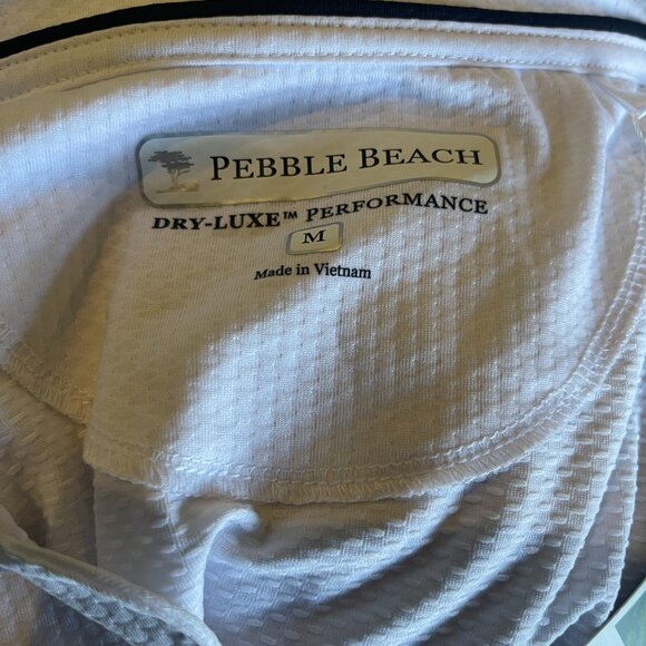 Pebble Beach Scalloped polo White Sleeveless Golf Shirt Medium - Picture 3 of 6
